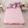 thumbnail image 4 of Homewish Cute Elephant Animal Zipper Full Size Comforter Sets with Fitted Sheet and 2 Pillowcases, Blossoms Flower Zipper Bedding Set, Pink Reversible, 4-Piece, 4 of 6