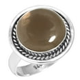 thumbnail image 1 of 925 Silver Ring For Women - Teens Brown Smoky Topaz Stone Silver Ring Size 9 June Birthstone Hand Made Silver Ring Size 9 Gift For Mom On Easter 925 Gemstone Silver Jewelry, 1 of 5