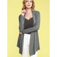 thumbnail image 3 of Made by Johnny Women's Draped Open Front Cardigan S HEATHER_DARK_GREY, 3 of 6