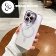 thumbnail image 1 of Luxury Transparent For Magsafe Charging Magnetic Case For iPhone 15 14 13 12 Pro Max 15 Plus Flip Lens Protection Bracket Cover, 1 of 7