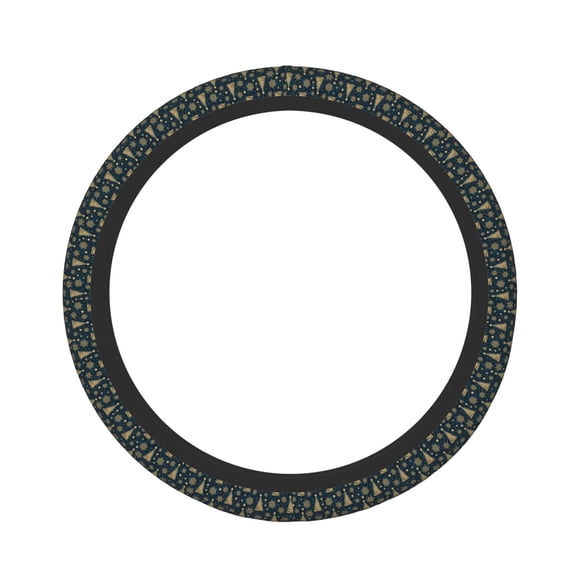 Picia Gold Snowflake Christmas Tree Car Steering Wheel Cover, Non-Slip, Breathable, Universal 15 inch