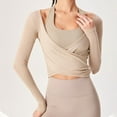 thumbnail image 4 of Womens Ballet Wrap Tops Pilates Wrap Tie Front Shirt Yoga Dance Workout Shirt Blouse Y2k Long Sleeve V Neck Yoga Tops, 4 of 8