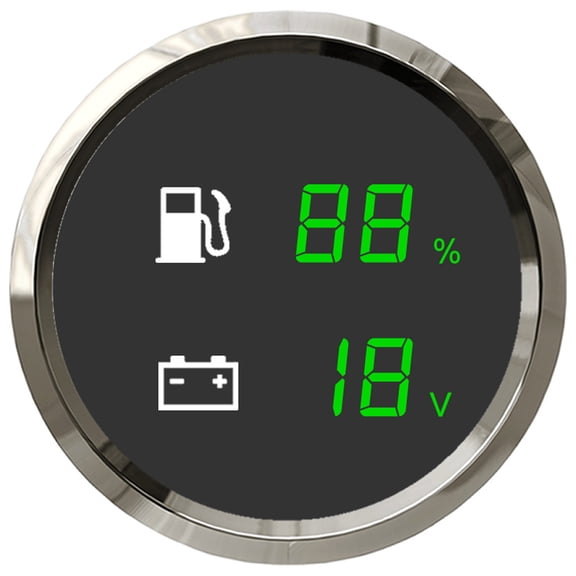 Acaigel 52mm 2-in-1 Digital LED Meter Voltage Fuel Level 0-190ohm &240-30ω Ip66 Waterproof