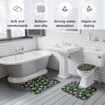 thumbnail image 6 of Summer Botanical Bathroom Rugs Set Tropical Saguaro Opuntia Green Cactus Black Non Slip Absorbent Soft Bath Mats 3 Piece Set with Bathroom Rug, U-Shaped Floor Mat, Toilet Seat Cover Small Size, 6 of 9