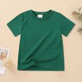 thumbnail image 2 of TOWED22 Cute Shirts for Girls Comfy Summer Tops Tie Knot Front Design Tees for Kids(Green,3-4 Y), 2 of 7