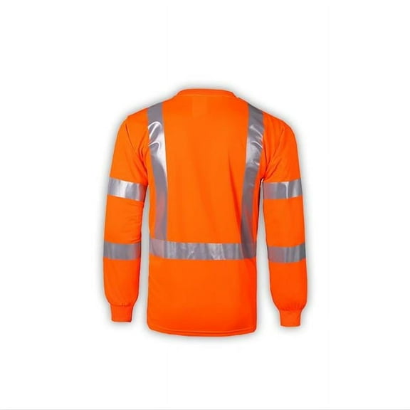 2W International TLB133C-3 L High-Viz Class 3 Long Sleeve Birdseye T-Shirt, Orange - Large