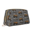thumbnail image 2 of Picia Construction Machines Print Leather Makeup Bag Make Up Bag Travel Toiletry Bag for Her Girlfriend Teacher Teen Girl Gifts, 2 of 8