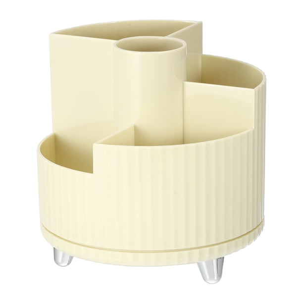 Organizador de maquillaje giratorio Unique Bargains vitrina de cosméticos 360 grados beige