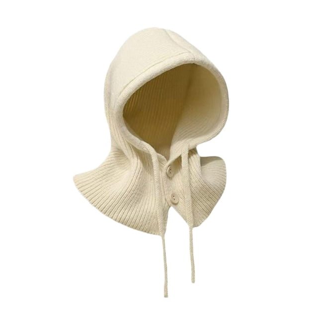 FurNest One-Piece Women Winter Balaclava Hats Windproof Drawstring Hat New T2