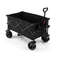 thumbnail image 2 of Spaco Folding Utility Garden Cart with Wide Wheels and Adjustable Handle-Black, Capacity Collapsible Utility Camping Grocery Canvas Portable Rolling, 2 of 8