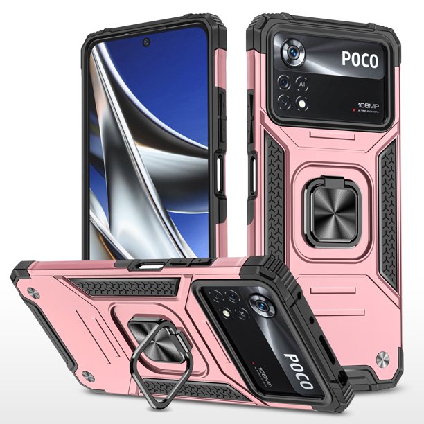 Funda de teléfono para Poco X4 Pro de Uso Rudo Shock color + Mica de Cristal