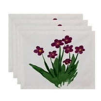 Simply Daisy, 18 x 14 inch, Pretty Little Flower Placemat (set of 4), Purple