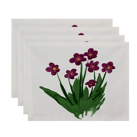 

Simply Daisy 18 x 14 inch Pretty Little Flower Placemat (set of 4) Purple