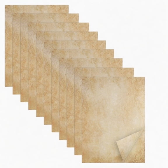 Joyberg 70 Sheets Vintage Stationery Paper - 8.5 x 11” Aged Parchment Letter Paper for Printing & Writing - Decorative Antique Paper for Invitations, Resumes, Diplomas, and DIY Crafts