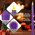 thumbnail image 4 of HZXC-4 Pcs LED Flameless Christmas Advent Candle Set Purple Pink Taper Candles for Church Advent Wreath Rituals Holiday, 10 Inch(Melted), 4 of 4