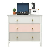Little Seeds Monarch Hill Poppy White 3 Drawer Dresser, Peach and Taupe ...