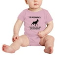 thumbnail image 2 of Warning: Protected by A Doberman Dog Funny Baby Rompers Baby Clothes (Pink,0-3 Months), 2 of 5