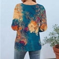 thumbnail image 6 of Aimik Women's Plus Size Top Summer Fashion Floral Print 3/4 Sleeve Crew Neck T-Shirt Loose Fitting Casual Pullover, 6 of 6