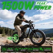 Electric Bike for Adults,750W Motor 1500W Peak,Top Speed 30MPH, Max 55miles,20×4.0 Fat Tires,48V 20Ah Battery,UL 2849,Fit for 18+