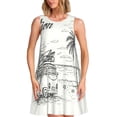thumbnail image 1 of Fotbe Summer Vacation Scene With Camping Van Vestido de Verano sin Mangas para Mujer – Vestido Midi Línea A, Estilo Camiseta Floral, Vestido Playero Casual y Fluido, 1 of 7