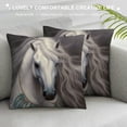 thumbnail image 3 of Creowell  Horse Pillow Case,Beautiful African White Horse Cushion Cover Square Standard Home Decorative for Men/Women White Gray, 3 of 5