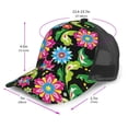 thumbnail image 2 of Lsque Vector Mexican Otomi Style Bright Printed Trucker Hat - Baseball Cap for Men Women - Breathable Mesh Side, Adjustable Fit - for Casual Wear, 2 of 7