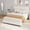 Beige, variant on Twin XL Bed Frame with Adjustable Headboard, Upholstered Headboard, Upholstered Bed Frame, Heavy-Duty Platform with Wood Slats, No Box Spring Needed, Easy Assembly, Noise Free