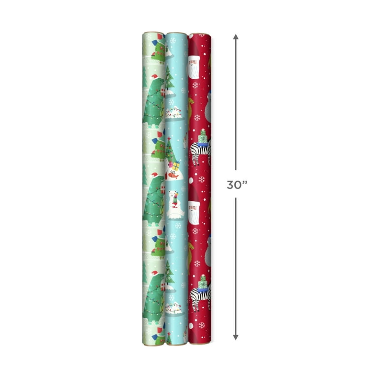 Christmas Classics 3-Pack Reversible Wrapping Paper Assortment, 120 sq. ft.