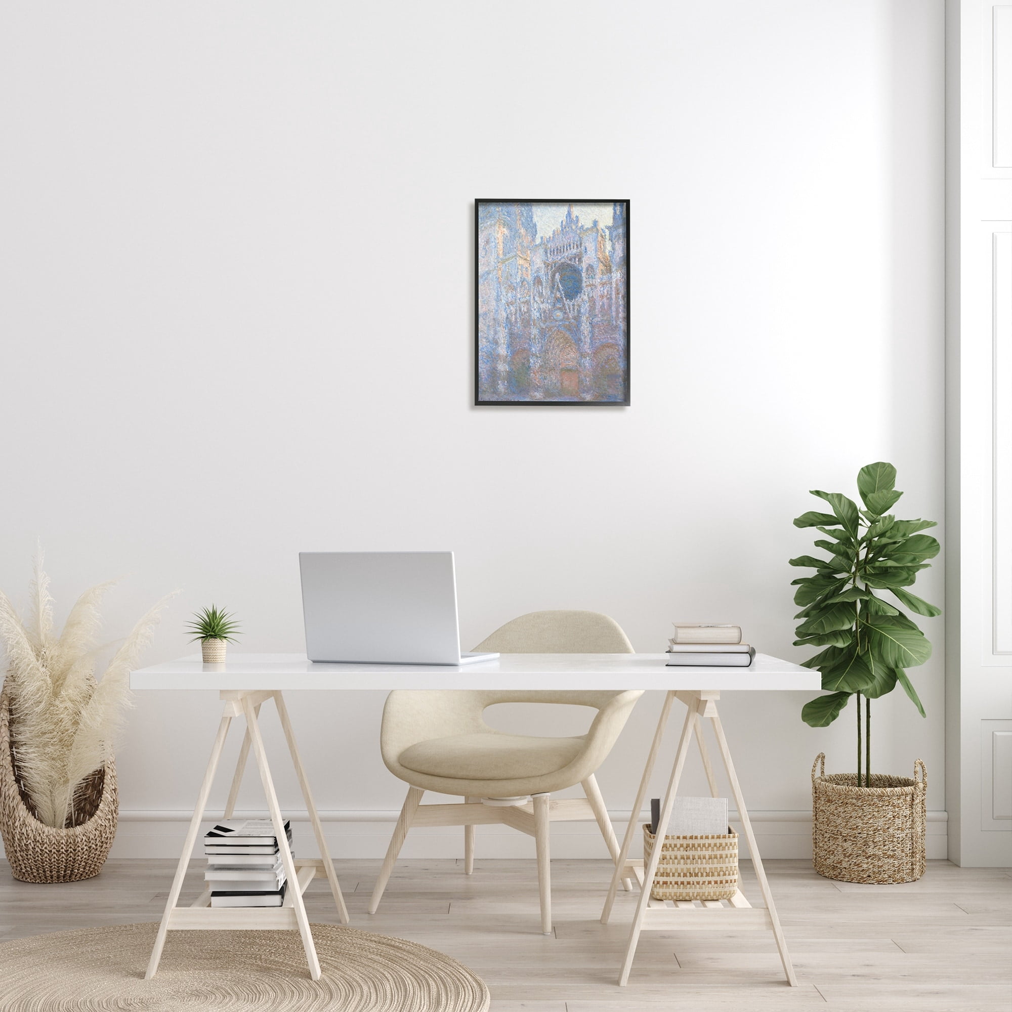 Stupell Industries Rouen Cathedral West Facade Classic Claude Monet Painting Painting Black Framed Art Print Wall Art, Design by one1000paintings