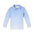 thumbnail image 4 of Grblisyd Girls Shirts Long Sleeve Polo Shirt for Boys Gradient Uniform Shirts Size 5-14 Years Back to School, 4 of 5