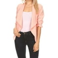 thumbnail image 6 of FashionOutfit Women's Stretch 3/4 Gathered Sleeve Open Blazer Jacket, 6 of 8