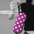 thumbnail image 5 of Xecao Purlpe And White Polka Dot for Eyeglass Case Soft Shell, Portable Sunglass Case, Fashionable Eyeglass Case with Zipper, Lightweight, 5 of 6