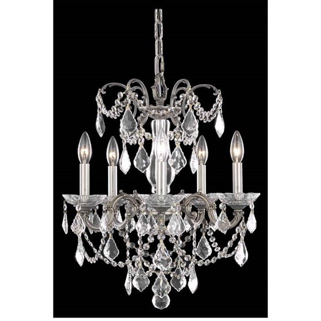 Elegant Lighting Athena 18" 5 Light Royal Crystal Chandelier