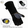 thumbnail image 2 of Extreme Heat Fire Resistant Gloves Leather With Kevlar Stitching For Fireplace, Stove, Oven, Grill, Welding, Bbq, 2 of 5