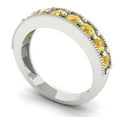 thumbnail image 2 of 0.81 ctw Wedding Band for Women - 18K White Gold Natural Citrine Stackable Eternity Ring, 2 of 6