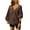 Brown, variant on Itsame Womens Sweatshirts, Casual Loose Solid Color V Neck Oversized Tees Blue S