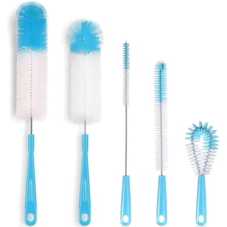 HTCM Bottle Cleaning Brush Set - Long Handle Bottle Cleaner for Washing ...
