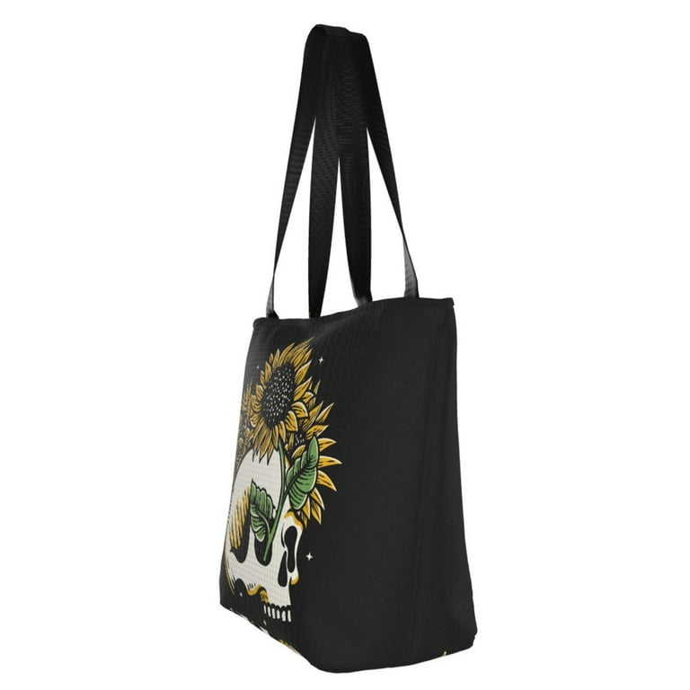 TEQUAN Reusable Shoulder Tote Bags, Gothic Skull with TEQUAN Reusable Shoulder Tote Bags, Gothic Skull with