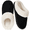 Black, variant on Ecetana Women's Fuzzy Slippers Memory Foam Soft Warm House Slippers Slip-on Indoor