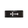 thumbnail image 4 of Mens Black Plated Stainless Steel 9mm Brushed Cross Wedding Band Ring for Men, 4 of 6
