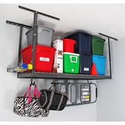 MonsterRax 2x6 Overhead Garage Storage Rack - Height Adjustable - Steel Rack - 300lb Max Capacity (Hammertone, 12-21)