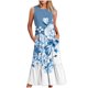 thumbnail image 1 of Vestido sin Mangas para Mujeres Vestido de Verano de Cuello Redondo Impreso, Poliéster de Tamaño Verdadero Diario Y Vestido de Fiesta, 1 of 4