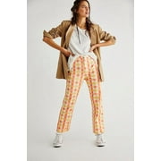 Free People She's All That Plaid Crop High Waist Pants In Multi Combo