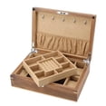 thumbnail image 3 of Double Layer Black Walnut Solid Wood Jewelry Storage Boxs Jewelry Accessories Necklace Ring Display Box, 3 of 8