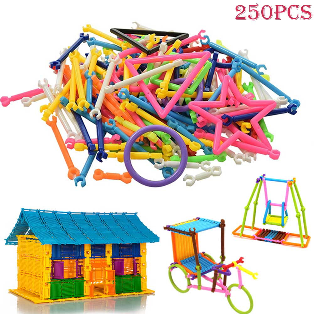 250Pcs Baby Plastic Intelligence Sticks Kids Development Building Blocks Toy Fun 