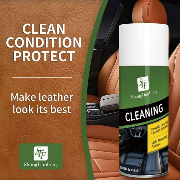 2-in-1 Auto Leather Cleaner & Conditioner, Fragrant Lemon Scent, Deep Clean, Protect, Restore, UV Shield, Non-Greasy, For Car Seats, Dashboard, 16 oz