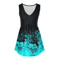 thumbnail image 4 of WEIWEN Summer Tank Tops for Women Loose Fit Floral Printed V Neck Workout Tank Top Sleeveless Vest Shirts Fashion Clothing Sky Blue, L, 4 of 4