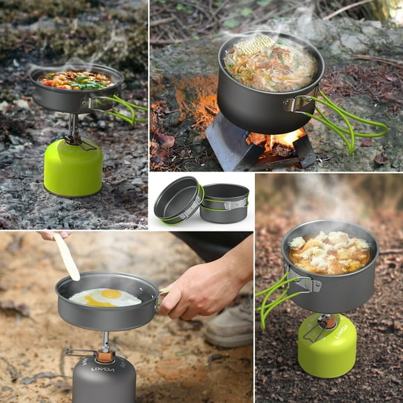 Outdoor Cooking Set,Portable Set Cookware 2-3 People Tableware Cookware 2-3 Set Outdoor Stove Outdoor Tableware Mewmewcat Cookware Mess Kit Mess Kit Outdoor Huiop Kit Outdoor Portable
