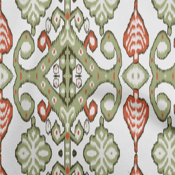 oneOone Polyester Spandex Light Green Fabric Asian Ikat Sewing Craft Projects Fabric Prints By Yard 56 Inch Wide-6260