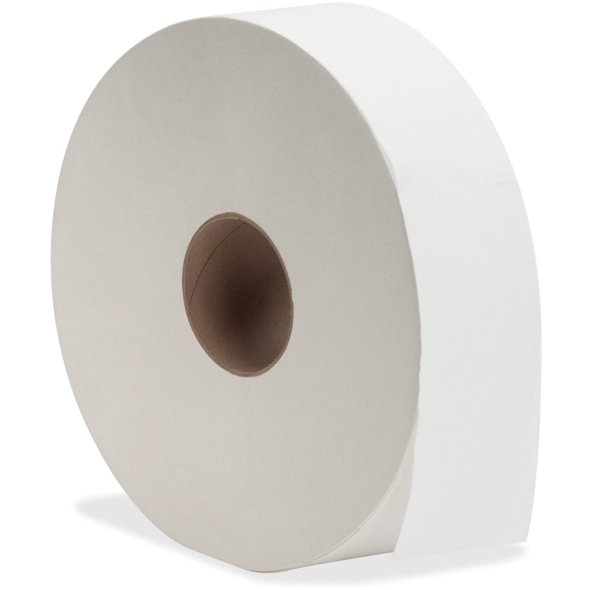 Genuine Joe Jumbo Jr Dispenser Bath Tissue Roll - 2 Ply - 3.50" X 2000 Ft - 12" Roll Diameter - White - Fiber - Septic Safe, Sewer-safe, Perforated - For Bathroom - 6 / Carton